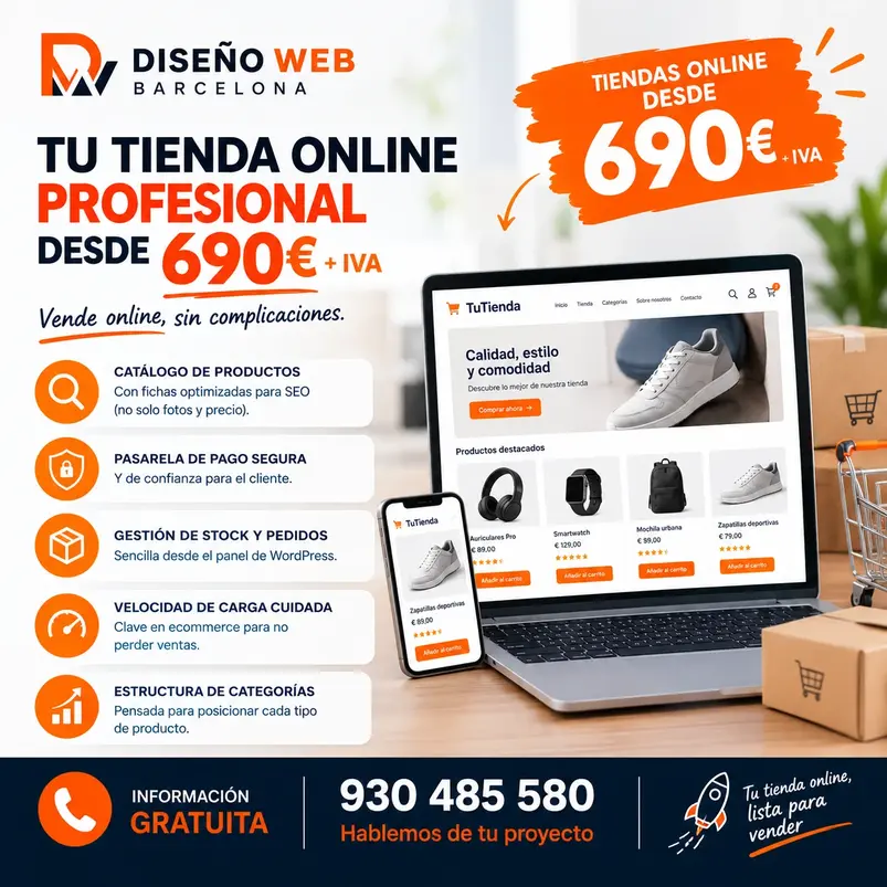 Tienda online profesional a partir de 650€+IVA